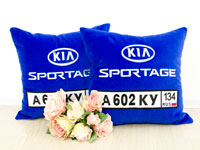 Подушка с вышивкой KIA