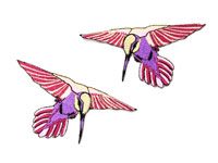 Патч колибри розовая